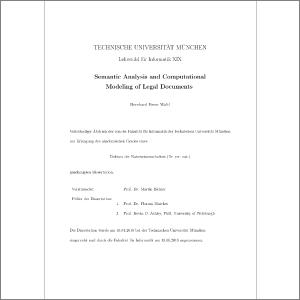 Technische Universitat Munchen Semantic Analysis And Computational Modeling Of Legal Documents