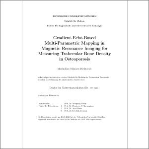 Gradient Echo Based Multi Parametric Mapping In Magnetic Resonance Imaging For Measuring Trabecular Bone Density In Osteoporosis