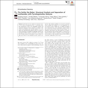 The Earlier The Better Structural Analysis And Separation Of Lanthanides With Pyrroloquinoline Quinone