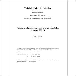Technische Universitat Munchen Natural Products And Derivatives As Novel Scaffolds Targeting Ptp1b