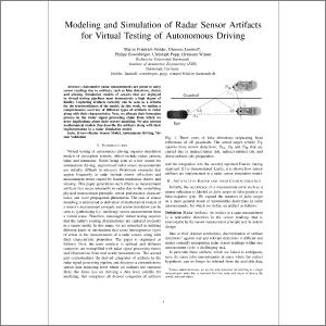 Modeling And Simulation Of Radar Sensor Artifacts For Virtual Testing Of Autonomous Driving