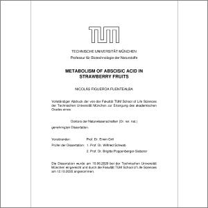 Metabolism Of Abscisic Acid In Strawberry Fruits