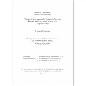 Thermo Fluiddynamische Eigenschaften Von Brandunterdruckungsloschern Mit Gasgeneratoren Stephan Pettinger